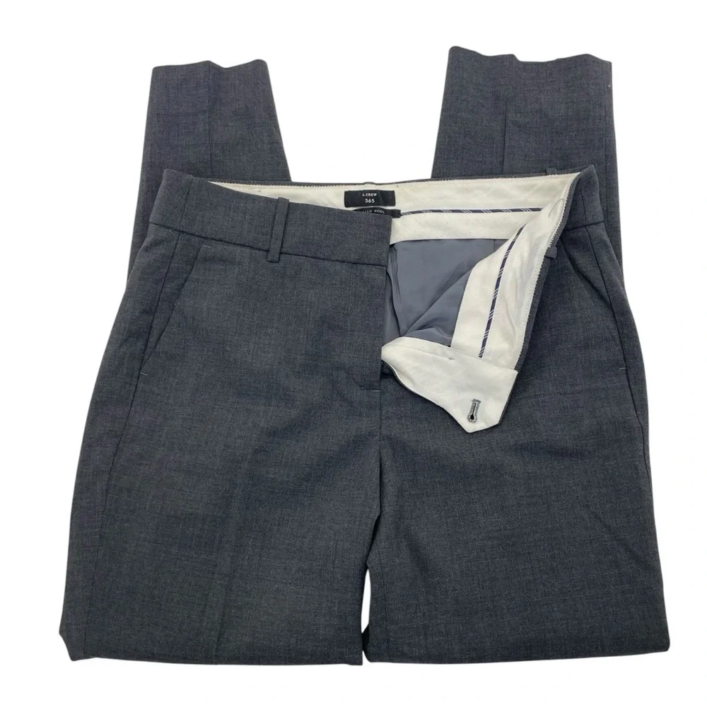 J. Crew Italian Wool Trouser Pant 10 Tall Gray